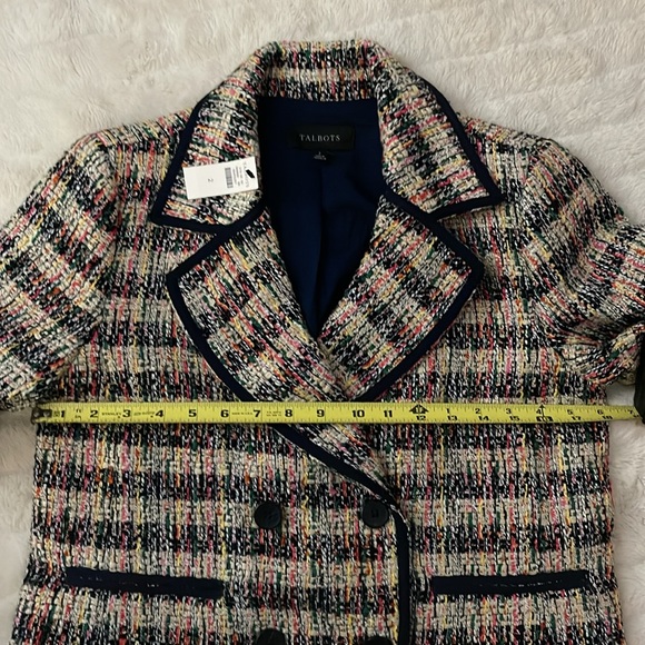 Talbots Multicolored Tweed Double Breasted Jacket Blazer, Size: 2, NWT! - Picture 6 of 10